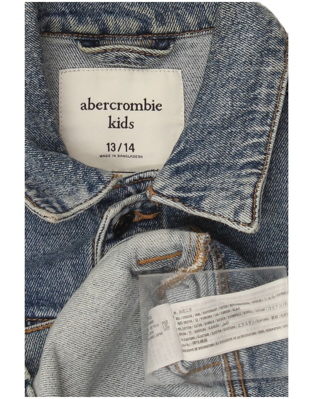 Kurtka dżinsowa chłopięca ABERCROMBIE & FITCH 13-14 lat, niebieska, bawełniana