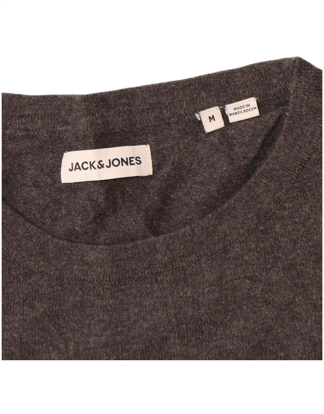 Męski sweter Jack & Jones z okrągłym dekoltem, średnioszary, bawełniany