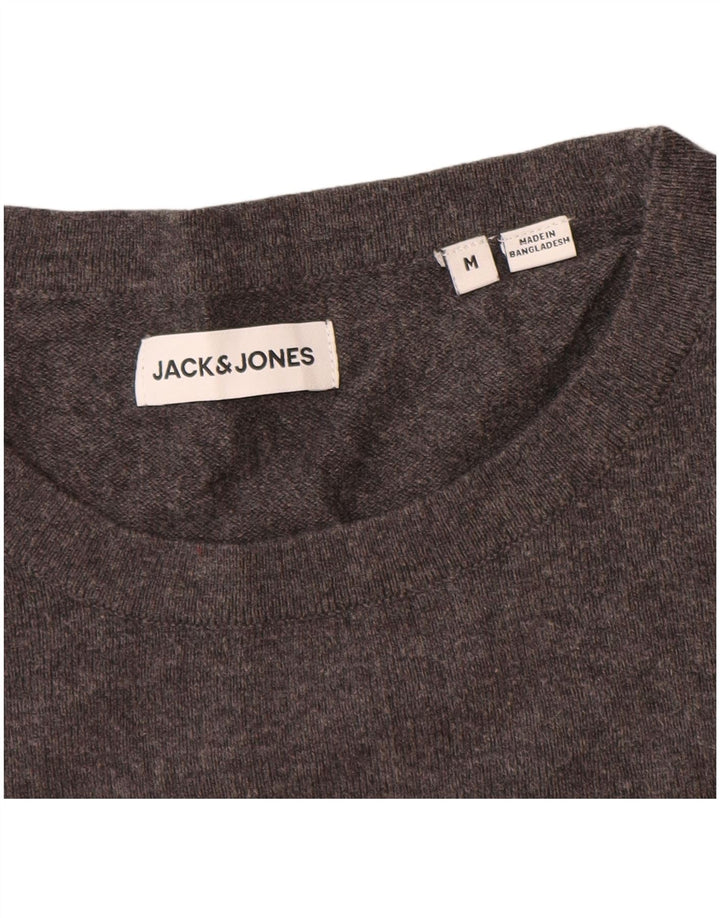 Męski sweter Jack & Jones z okrągłym dekoltem, średnioszary, bawełniany