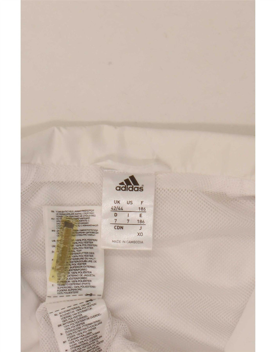 Adidas Męska bluza dresowa UK 42/44 Duży biały poliester z blokami kolorów