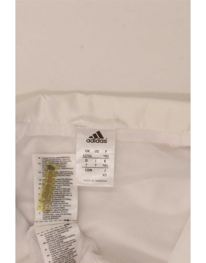 Adidas Męska bluza dresowa UK 42/44 Duży biały poliester z blokami kolorów