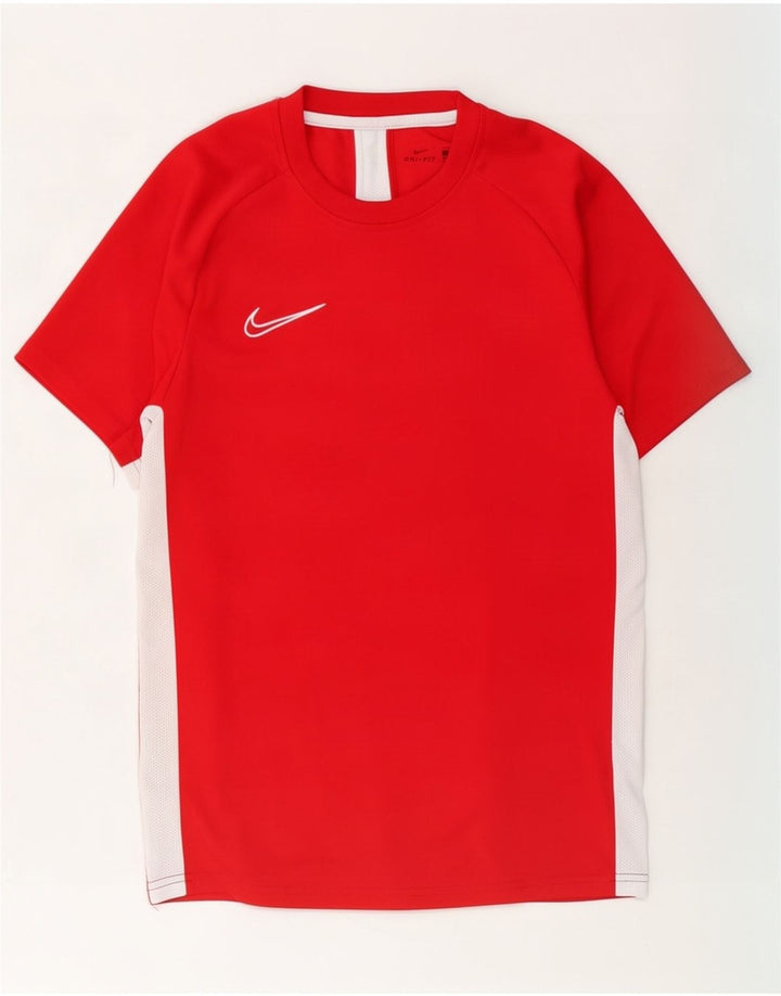 Męski T-shirt Nike Dri Fit, mały, czerwony, poliestrowy blok kolorów