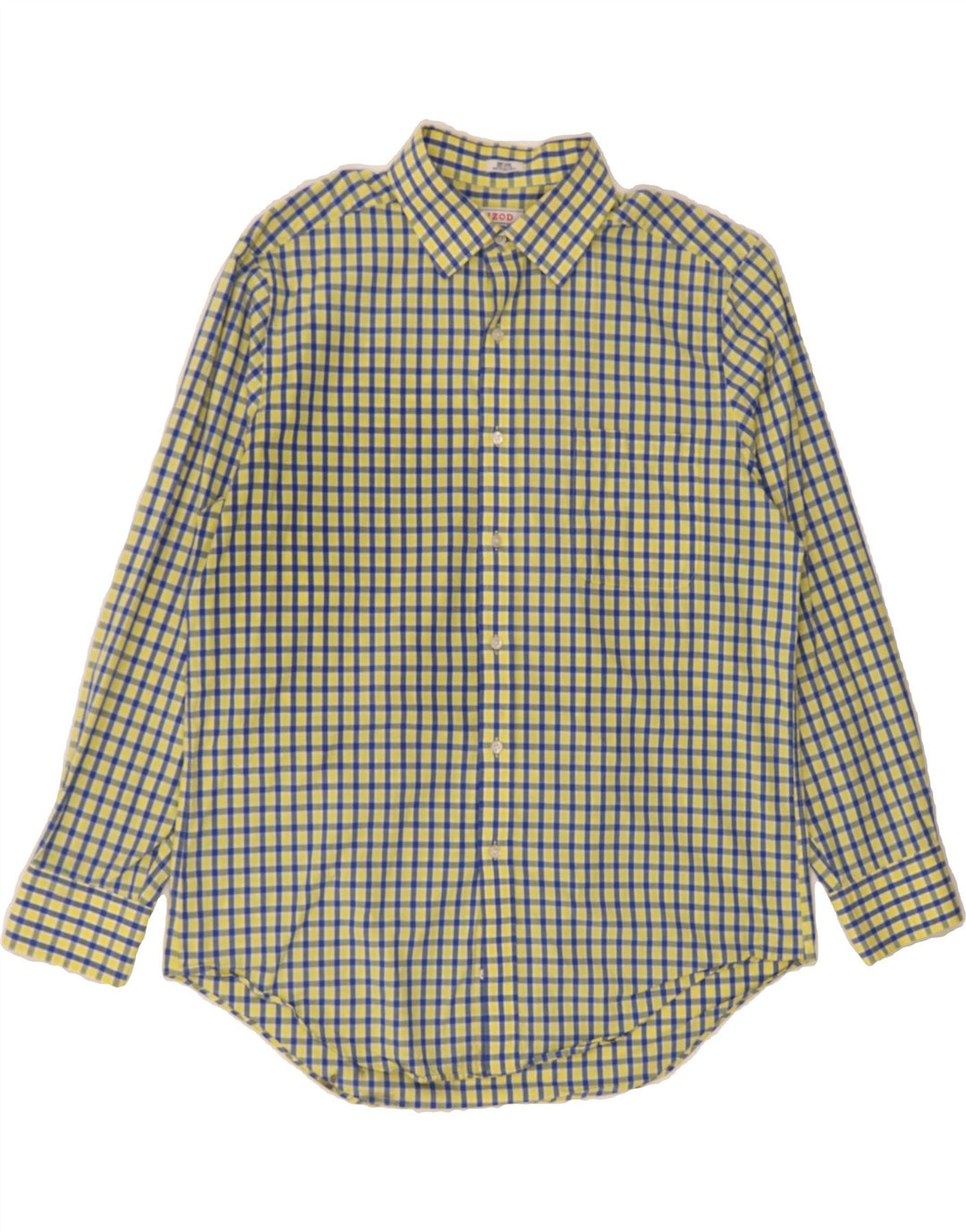 IZOD Mens Shirt Size 16 1/2 Large Yellow Check Cotton Vintage Izod and Second-Hand Izod from Messina Hembry 