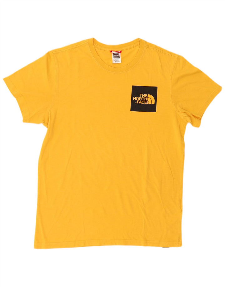 Męski T-shirt z grafiką The North Face, bawełniany, średni żółty