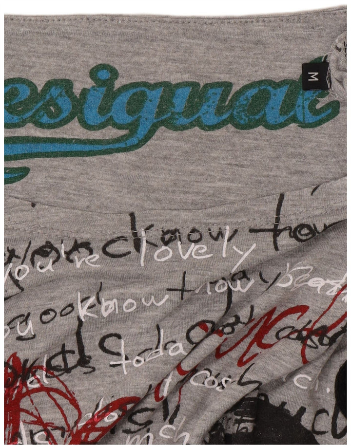 Damska koszulka graficzna Desigual Top UK 14 Medium Grey