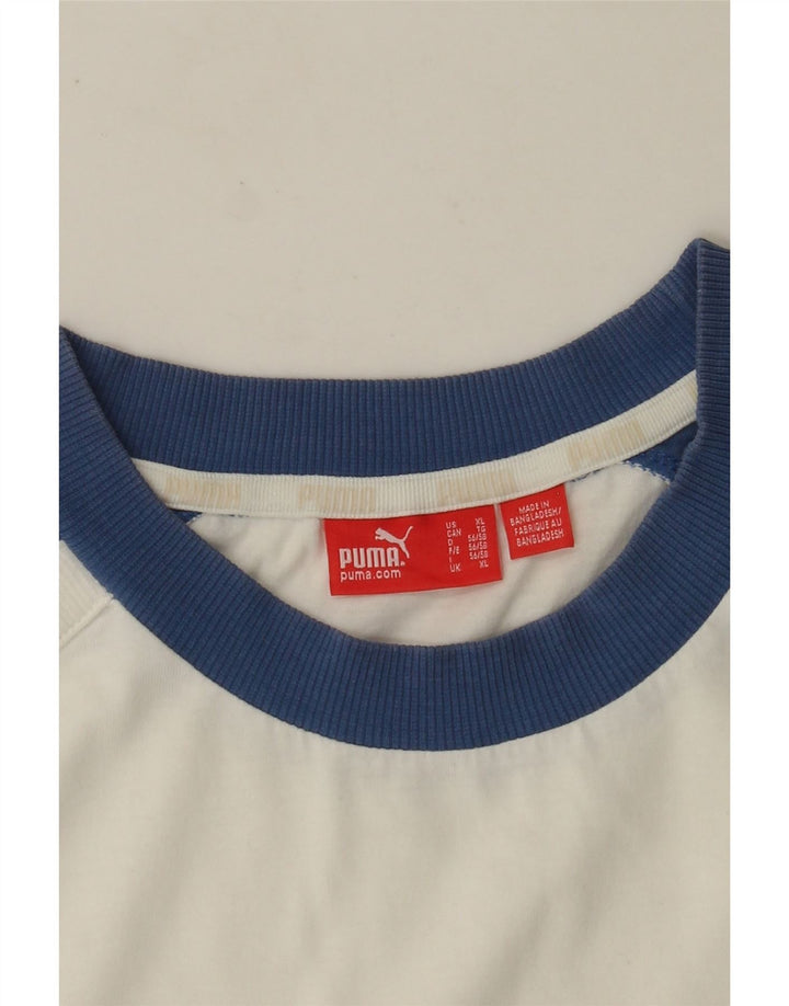 Męska kamizelka z grafiką PUMA XL, biała, z blokami kolorów