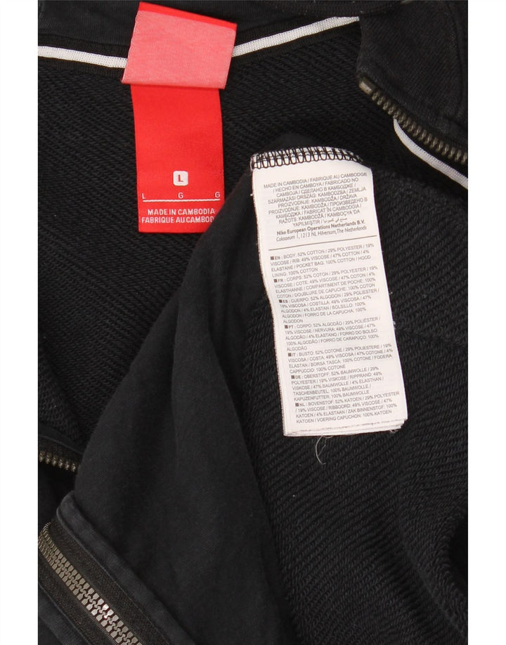 Męski sweter z kapturem i zamkiem błyskawicznym Nike, duży, czarny, bawełniany