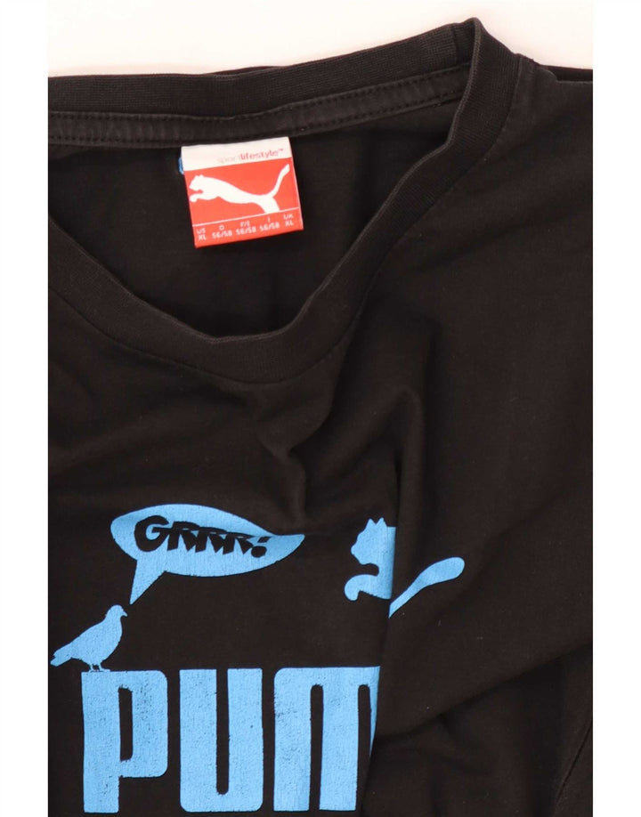 Męski T-shirt z grafiką Puma, XL, czarny
