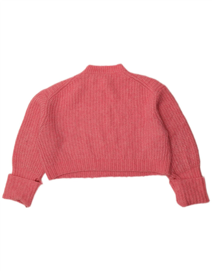 Sweter damski Zara Crop Oversize z okrągłym dekoltem UK 14, średni róż