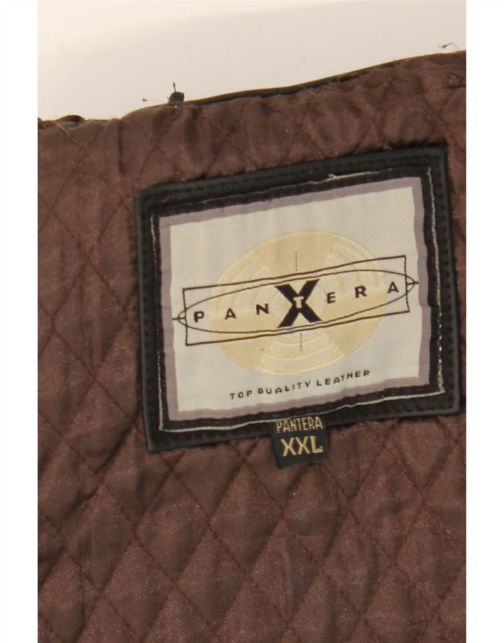 PANTERA Mens Leather Jacket UK 44 2XL Brown Leather