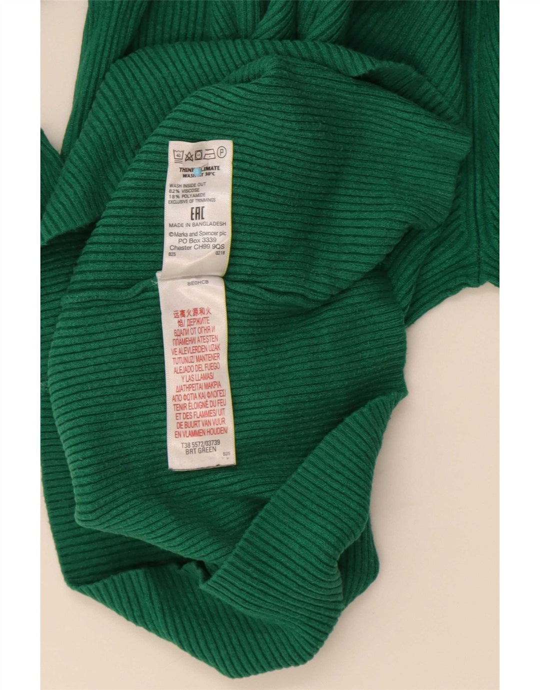 Marks & Spencer Damski sweter z golfem UK 10 Small Green Wiskoza