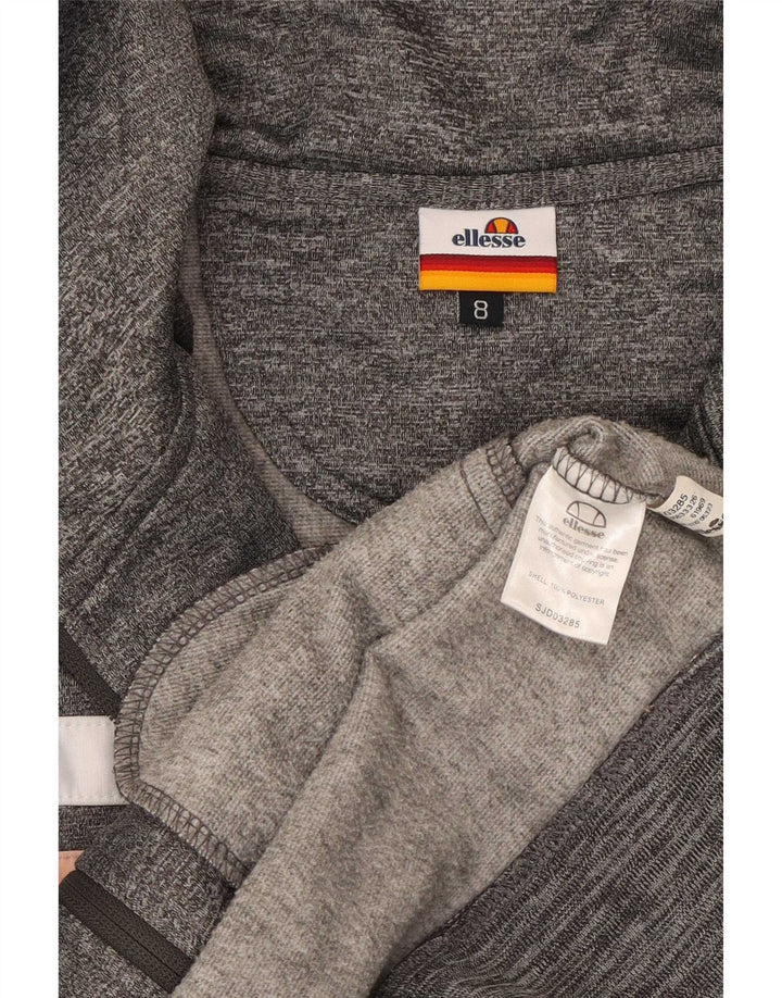 Damski sweter z kapturem i zamkiem Ellesse UK 8, mały, szary poliester z blokami kolorów