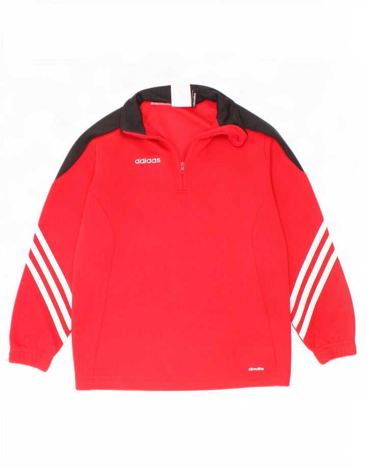 Chłopięcy dres Adidas z zamkiem błyskawicznym na szyi, 5-6 lat XS, czerwony, blok kolorów