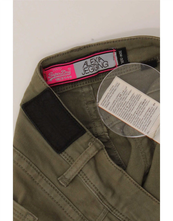 Damskie jeansy Superdry Alexia Jegging W30 L32, bawełna khaki