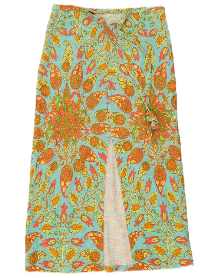 Spódnica midi damska Zara, średnia W28, niebieska paisley