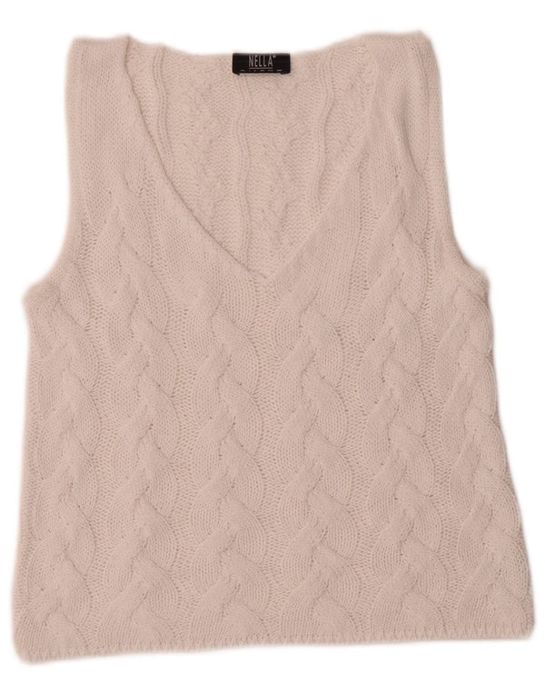 Damski podkoszulek w stylu vintage, krótka kamizelka IT 40 Small, biała wiskoza