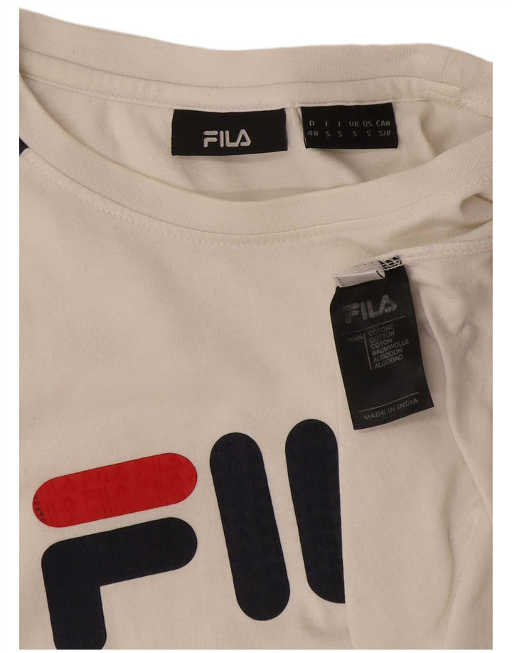 Męski T-shirt z grafiką Fila, mały, biały, bawełniany