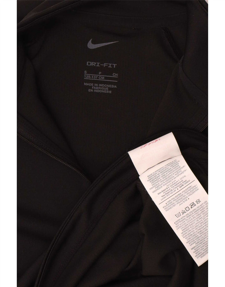 Top dresowy dziewczęcy Nike Dri Fit z zamkiem błyskawicznym na szyi, 8-9 lat, mały, czarny