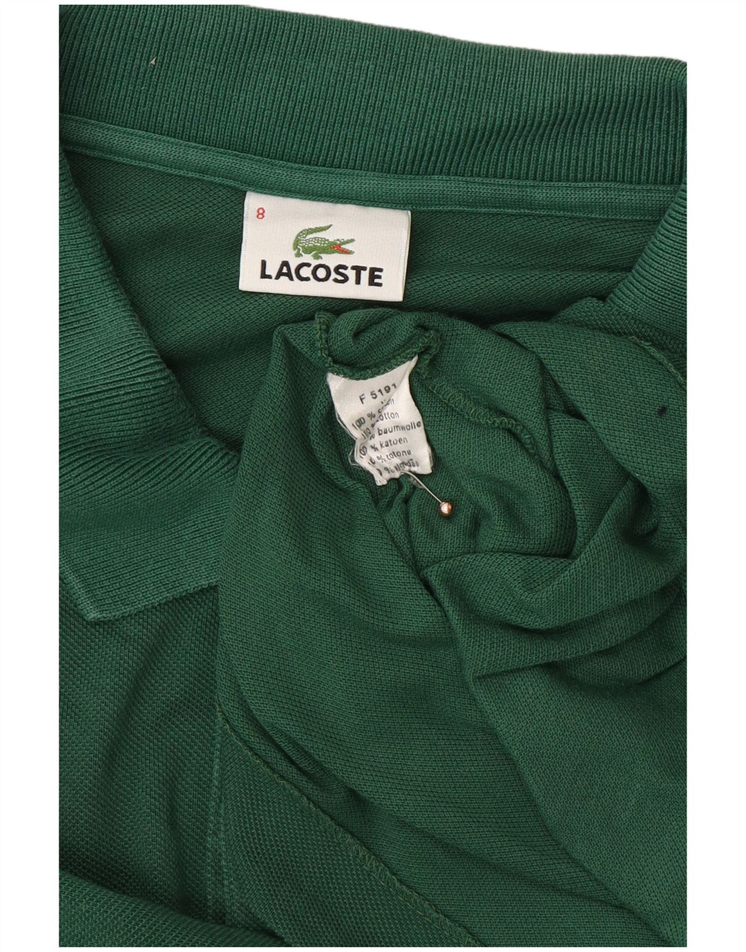 Męska koszulka polo LACOSTE, rozmiar 8, 3XL, zielona bawełna