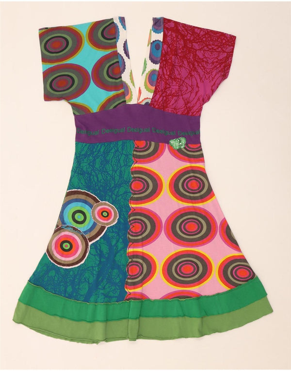Desigual damska sukienka o linii A UK 18 XL, wielobarwna, geometryczna bawełna