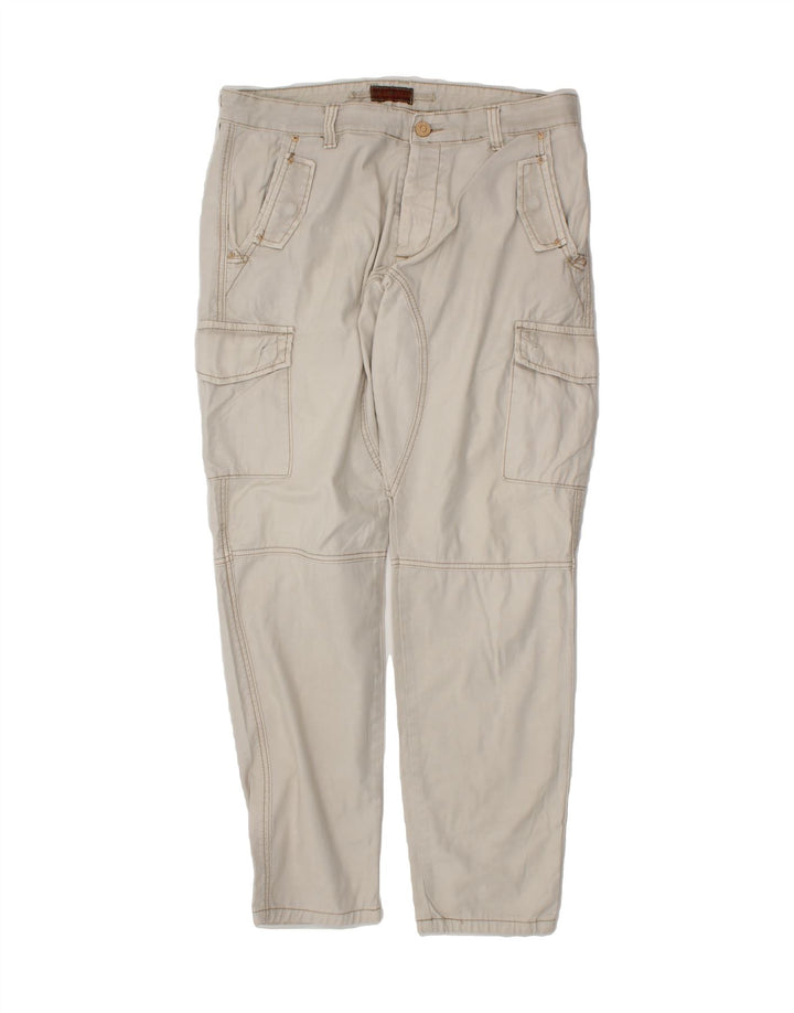 VINTAGE Womens Straight Cargo Trousers W36 L30  Grey Cotton Vintage Vintage and Second-Hand Vintage from Messina Hembry 