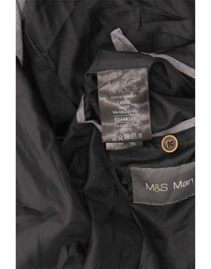 Męska kurtka bomber Marks & Spencer UK 40, duża granatowa, poliestrowa