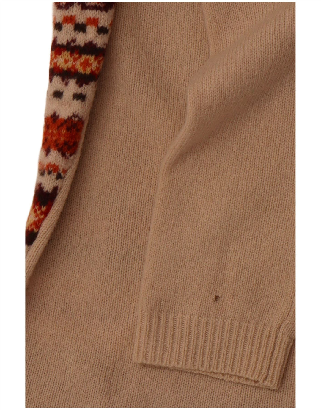 Damski sweter TOMMY HILFIGER z dekoltem w łódkę UK 10 Small Beige Fair Isle