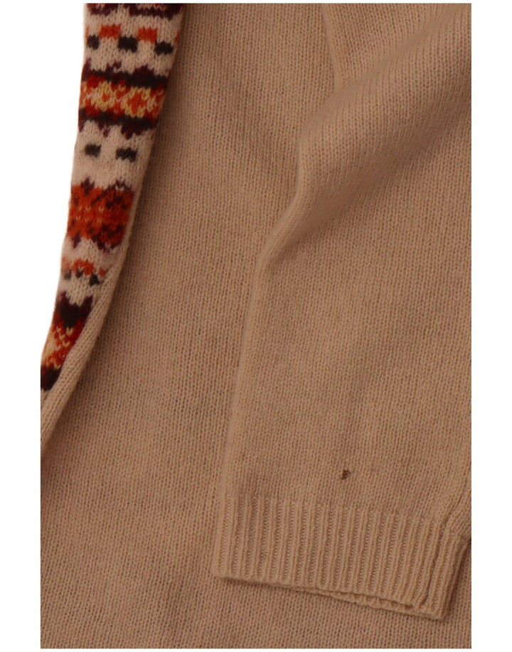 Damski sweter TOMMY HILFIGER z dekoltem w łódkę UK 10 Small Beige Fair Isle