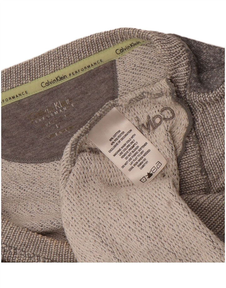 Damski top sportowy CALVIN KLEIN z długim rękawem, UK 18 XL, w kolorze szarym