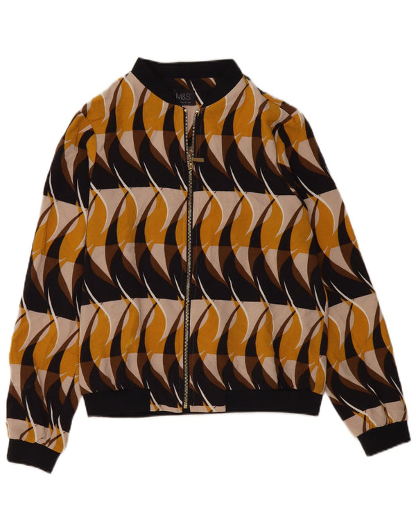 MARKS & SPENCER Damska kurtka bomber UK 14, średnia, wielokolorowa, geometryczna