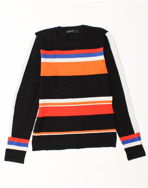 Karen Millen Damski sweter z okrągłym dekoltem UK 12, średnie czarne paski