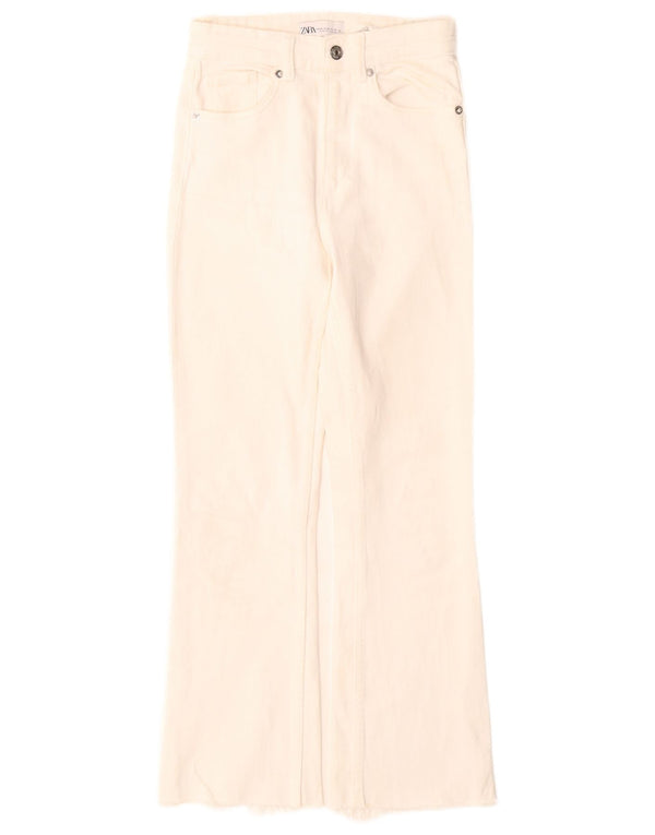 Jeansy Bootcut Zara Damskie z wysokim stanem EU 34 2XS W24 L26 Off White