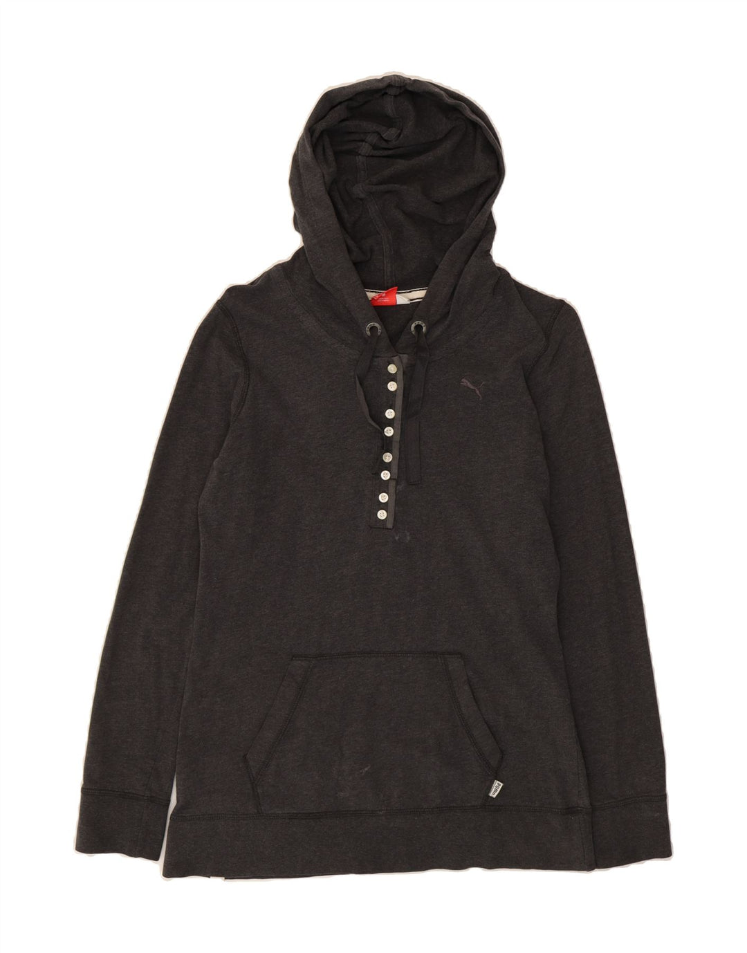 PUMA Womens Hoodie Jumper UK 12 Medium Grey Cotton Vintage Puma and Second-Hand Puma from Messina Hembry 