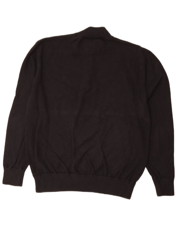 Jack Wills Męski sweter z zamkiem błyskawicznym XL, czarny, bawełniany