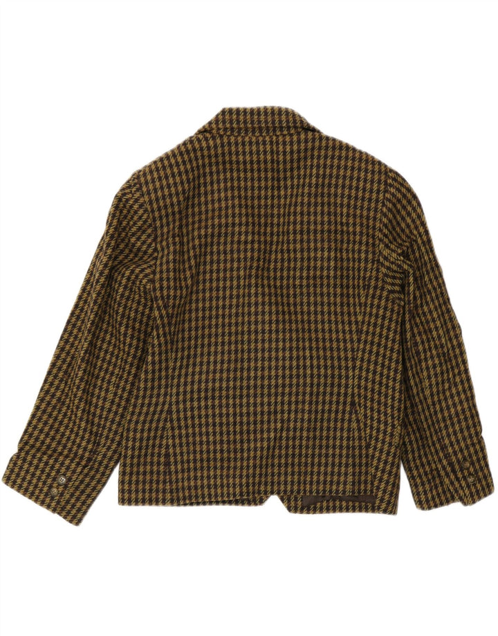 Vintage damska marynarka dwurzędowa UK 10 Small Green Houndstooth