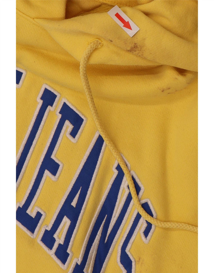 Męski sweter z kapturem i grafiką TOMMY HILFIGER, duży, żółty, bawełniany