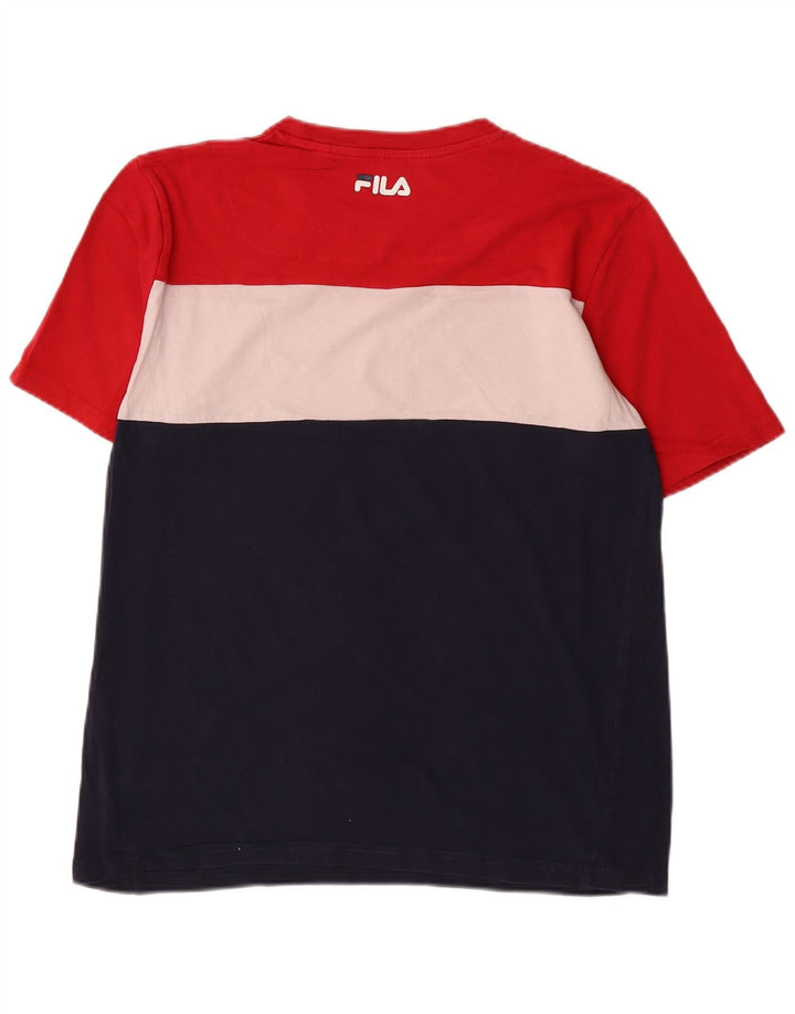 Męski T-shirt z grafiką Fila, duży, wielokolorowy blok kolorów