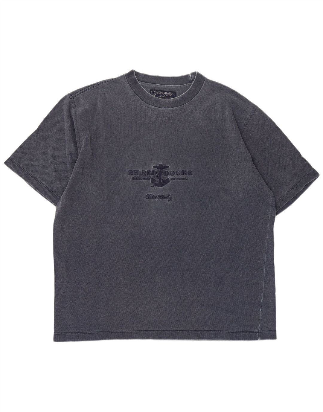 Męska koszulka z grafiką Peter Hadley, góra XL, granatowa, bawełniana