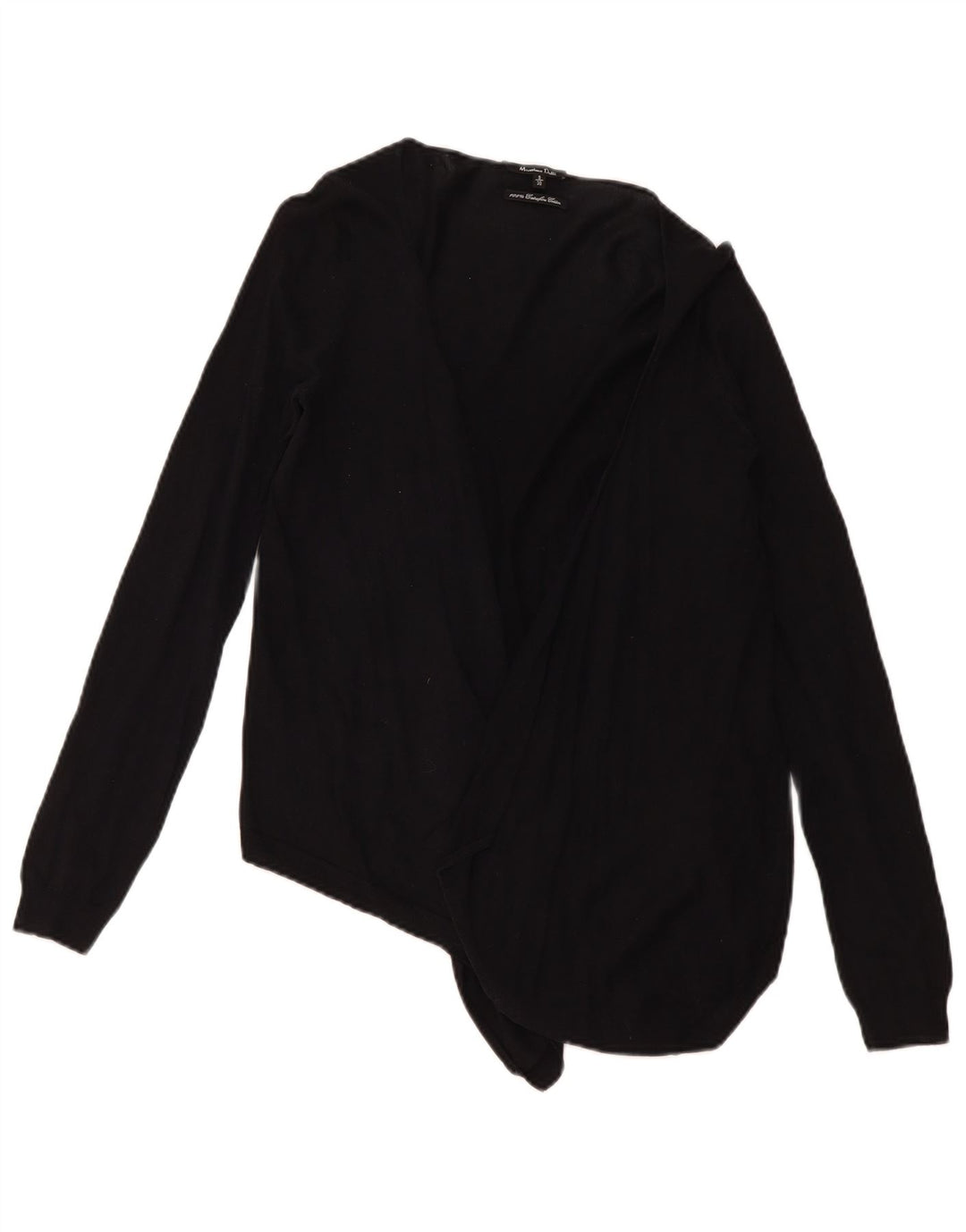 Sweter damski Massimo Dutti z otwartym kardiganem UK 10, mały, czarny, bawełniany