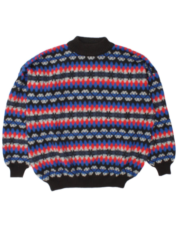 Vintage męski sweter z golfem 2XL wielokolorowy Fair Isle
