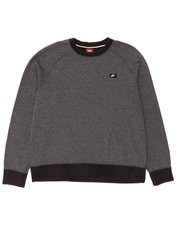 Męska bluza dresowa NIKE XL, szara, bawełniana z blokami kolorów