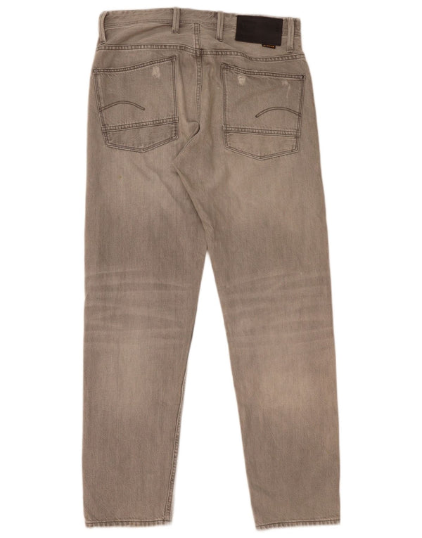 Męskie dżinsy zwężane G-Star Relaxed Distressed W30 L32 Szara bawełna