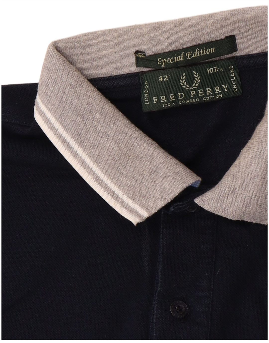 Męska koszulka polo Fred Perry, średnia, granatowa, bawełniana w bloki kolorów