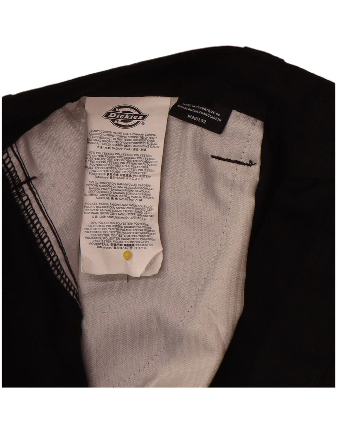 Męskie proste spodnie cargo Dickies W30 L30 Czarny poliester