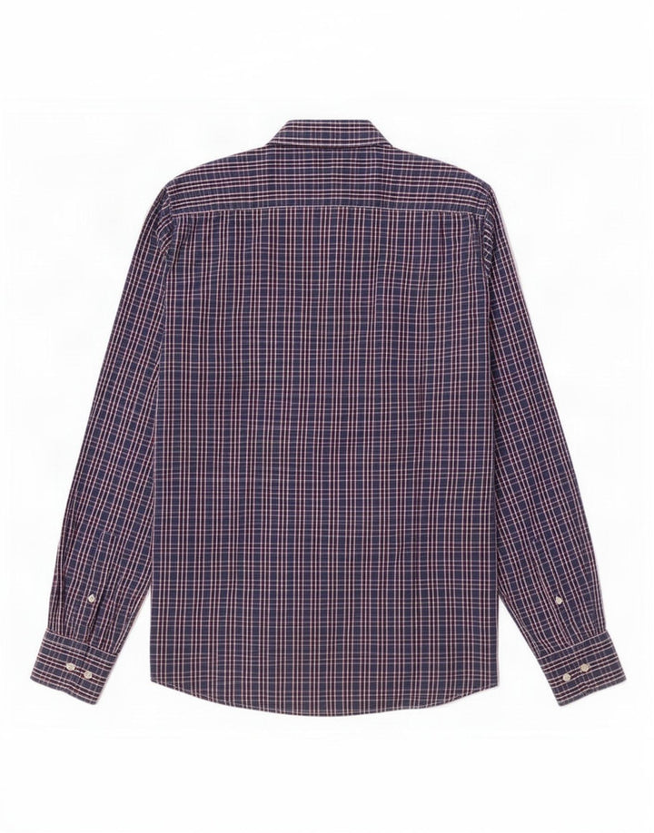 Koszula męska slim fit firmy Dack's, duża, niebieska, bawełniana krata