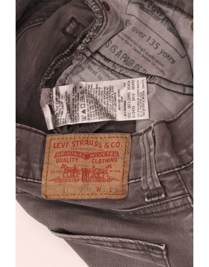 Damskie jeansy Levi's 511 Slim W30 L34 Szara bawełna