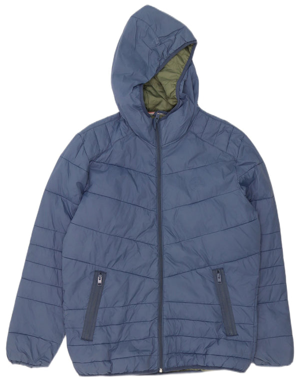 Męska ocieplana kurtka z kapturem Jack & Jones UK 38, średni niebieski