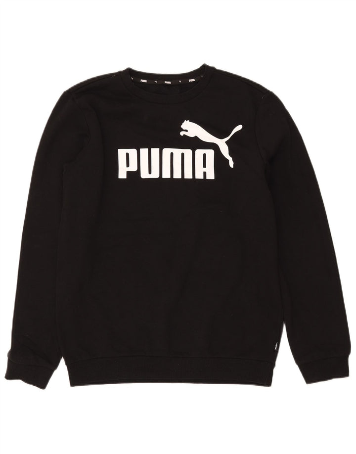 Męska bluza z grafiką Puma, mała, czarna, bawełniana