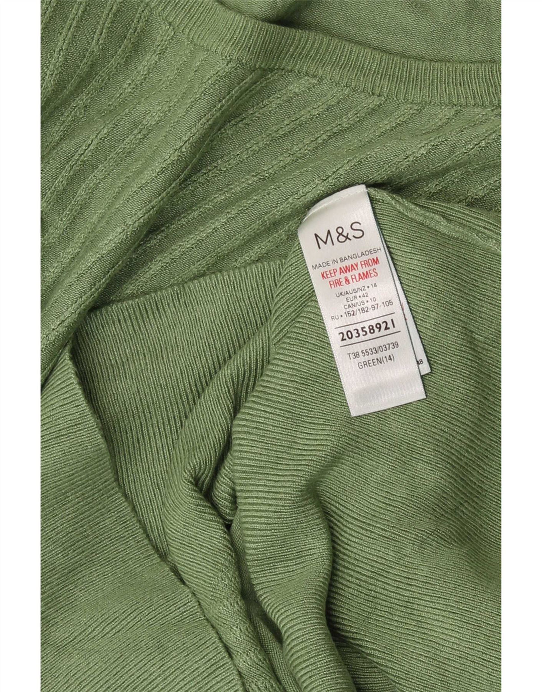 Marks & Spencer Damski sweter z dekoltem w łódkę, UK 14, średni zielony