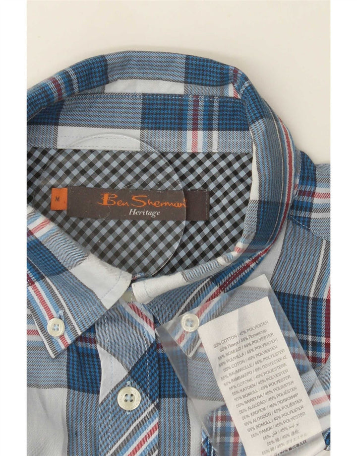Koszula męska Ben Sherman, bawełniana, w średnią niebieską kratkę